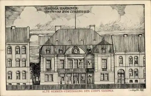 Studentika Ak Hannover, Alte Herren-Vereinigung des Corps Saxonia, Entwurf zum Corpshaus
