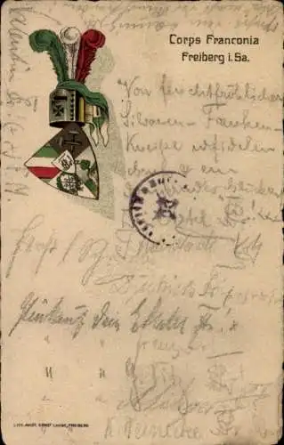 Studentika Ak Freiberg in Sachsen, Corps Franconia, Wappen, WSC