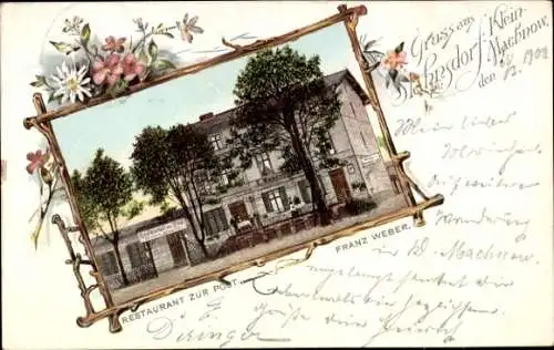 Passepartout Ak Stahnsdorf in Brandenburg, Restaurant zur Post, Franz Weber