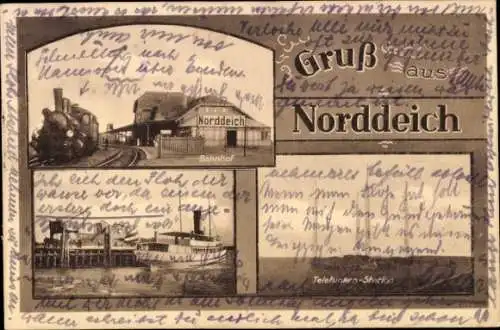 Ak Norddeich Norden Ostfriesland, Bahnhof, Telefunken-Station