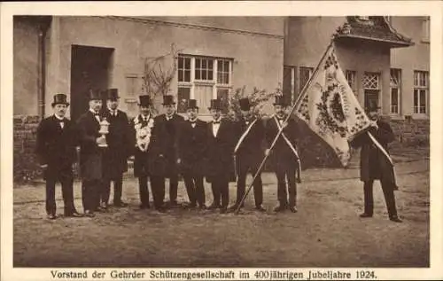 Ak Gehrde Landkreis Osnabrück, 400jähriges Jubelschützenfest 1924, Vorstand der Schützengesellschaft