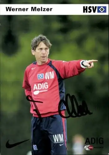 Autogrammkarte Trainer Werner Melzer, Hamburger SV / HSV, Autogramm