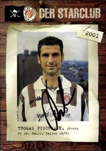 Autogrammkarte Fußballer Thomas Puschmann, FC St. Pauli, Autogramm