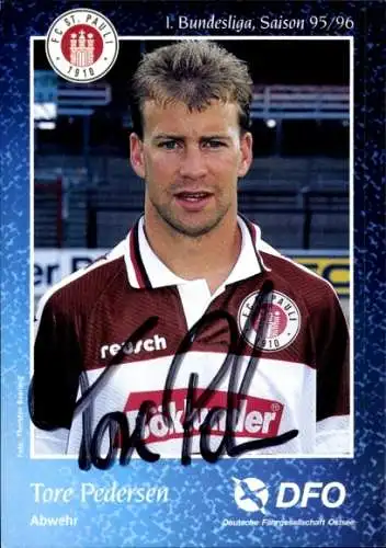 Autogrammkarte Fußballer Tore Pedersen, FC St. Pauli, Autogramm