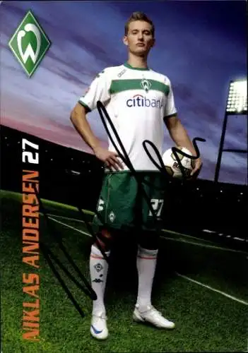 Autogrammkarte Fußballer Niklas Andersen, Werder Bremen, Autogramm