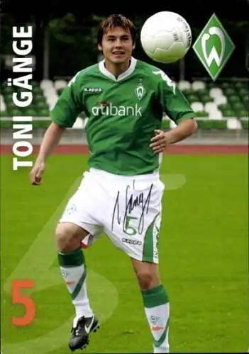 Autogrammkarte Fußballer Toni Gänge, Werder Bremen, Autogramm