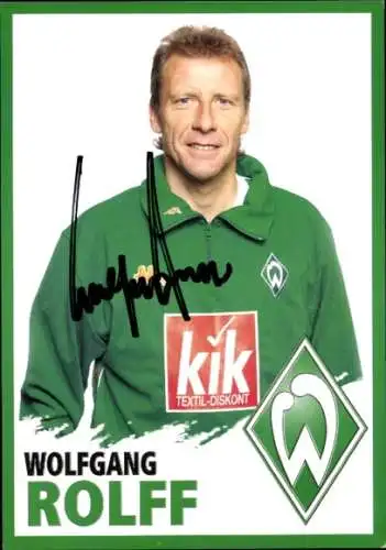 Autogrammkarte Co Trainer Wolfgang Rolff, Werder Bremen, Autogramm