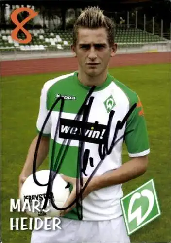 Autogrammkarte Fußballer Marc Heider, Werder Bremen, Autogramm