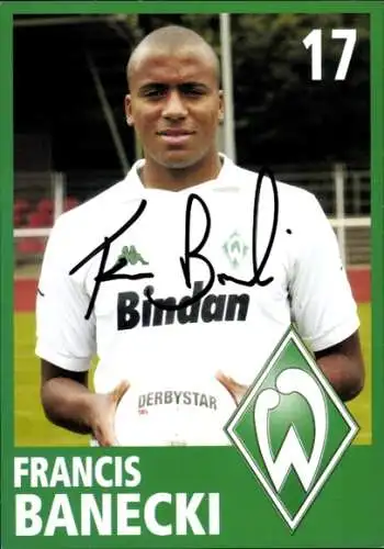 Autogrammkarte Fußballer Francis Banecki, Werder Bremen, Autogramm