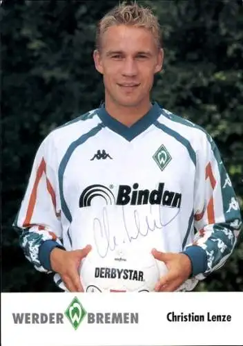 Autogrammkarte Fußballer Christian Lenze, Werder Bremen, Autogramm