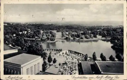 Ak Magdeburg in Sachsen Anhalt, Gaststätten am Adolf Mittag See