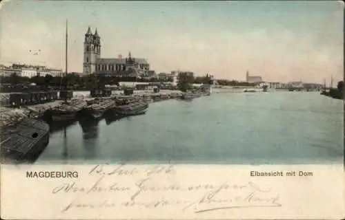 Ak Magdeburg an der Elbe, Elbe, Dom