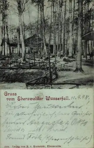 Mondschein Ak Eberswalde in der Mark, Eberswalder Wasserfall