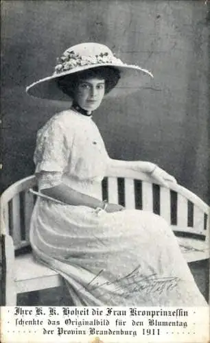 Ak Kronprinzessin Cecilie von Preußen, Portrait mit Hut