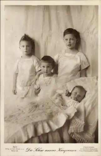 Ak Erbprinz Wilhelm, Louis Ferdinand, Hubertus, Friedrich, Söhne des Kronprinzenpaares