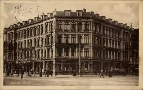 Ak København Kopenhagen Dänemark, Central-Hotel, Rathausplatz
