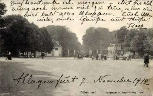 Ak København Kopenhagen Dänemark, Indgangen til Frederiksberg Have