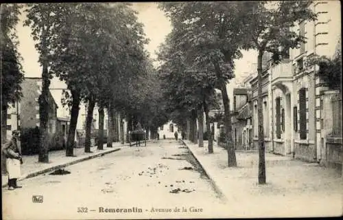 Ak Romorantin Loir et Cher, Avenue de la Gare