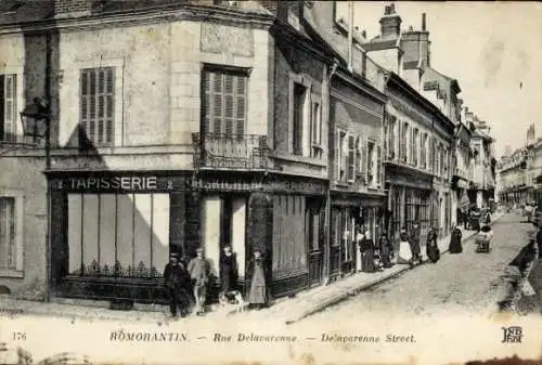 Ak Romorantin Lanthenay Loir et Cher, TAPISSERIE 2, 176  Rue Delavarenne, alte Gebäude, Straße...