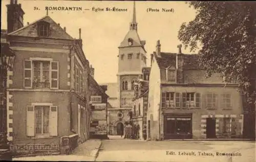 Ak Romorantin Lanthenay Loir et Cher, Église St-Étienne, Porta Nord, historische Gebäude, alte...
