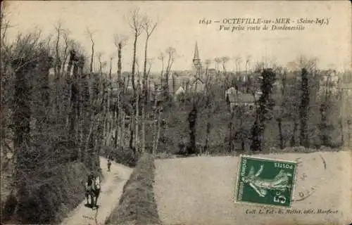 Ak Octeville sur Mer Seine Maritime, Route de Dondeneville