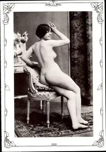 Ak Nackte Frau, Rückenansicht, Erotik