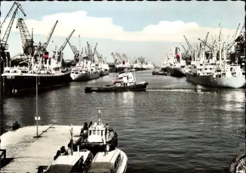 Ak Dampfer Bremen, Norddeutscher Lloyd Bremen, Turbinenschnelldampfer, Schiff Hafen, Kräne, Wa...