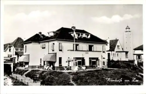 Ak Noordwijk aan Zee Südholland, Pension Elimara, Oranjeweg 19, Leuchtturm
