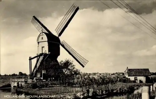 Ak Hollandsch Molenlandschap, Niederländische Windmühle