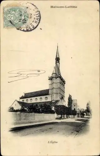 Ak Maisons Laffitte Yvelines, Eglise