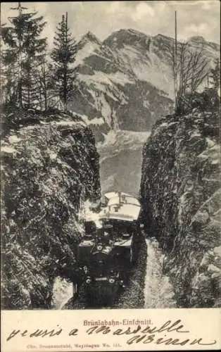 Ak Brünigbahn-Einschnitt, Zahnradbahn