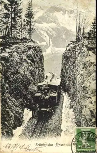 Ak Brünigbahn-Einschnitt, Zahnradbahn