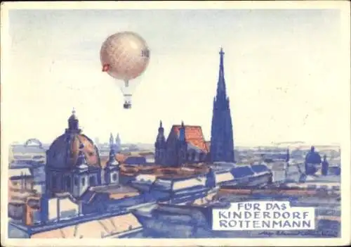 Künstler Ak Ballonpost, Sammlung für das Kinderdorf Rottenmann