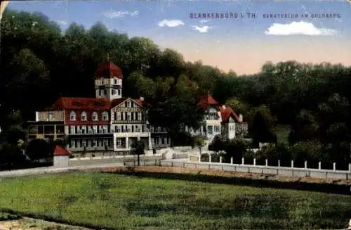 Ak Bad Blankenburg im Kreis Saalfeld Rudolstadt, Blick auf das Sanatorium am Goldberg
