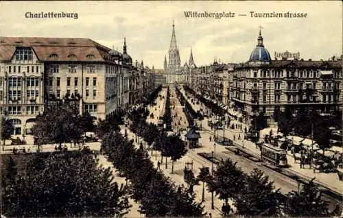 Ak Berlin Charlottenburg, Wittenbergplatz, Tauenzienstraße, Gedächtniskirche