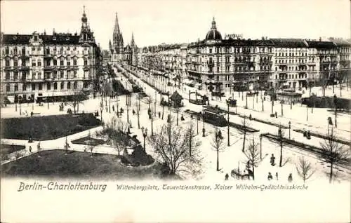Ak Berlin Charlottenburg, Wittenbergplatz, Tauentzienstr., Kaiser Wilhelm Gedächtnis Kirche