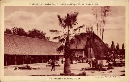CPA Exposition Coloniale Internationale Paris 1931, Pavillon du Congo Belge