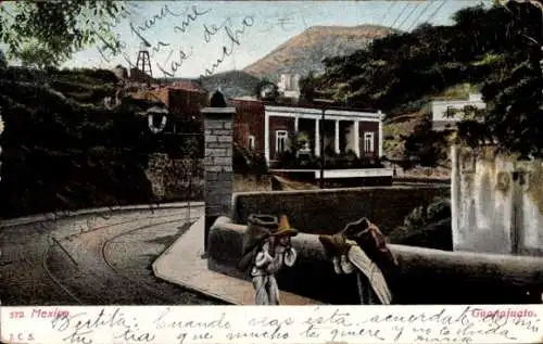 Ak Guanajuato Mexiko, Straßenansicht, Lastenträger
