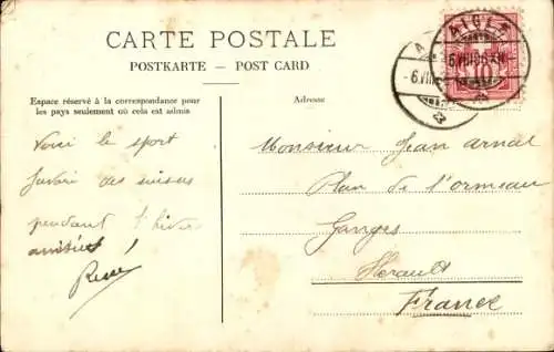 PC Concours de Ski, L'Arrivée d'un Coureur