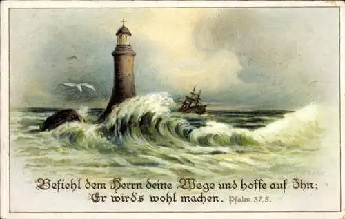Künstler Ak Befiehl dem Herrn deine Wege und hoffe auf ihn, Psalm 37.5