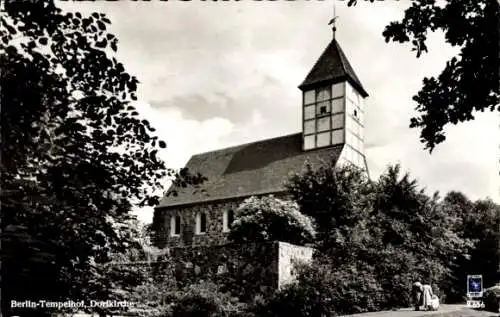 Ak Berlin Tempelhof, Blick zur Dorfkirche, Klinke & Co. B 656