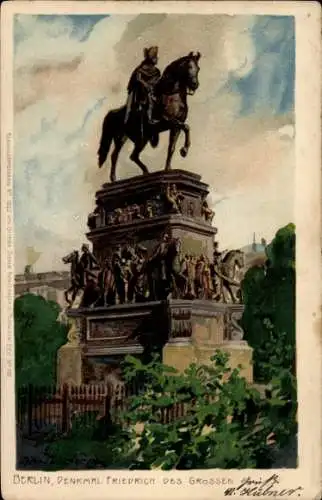 Ak Berlin Tiergarten, Reiterstandbild, Denkmal Friedrich des Großen, grüne Umgebung