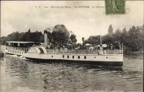 CPA La Bouille Seine Maritime, Dampfer