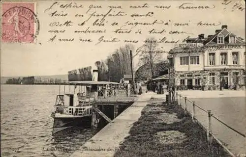 Ak La Bouille Seine Maritime, Bootsanlegestelle, Hotel