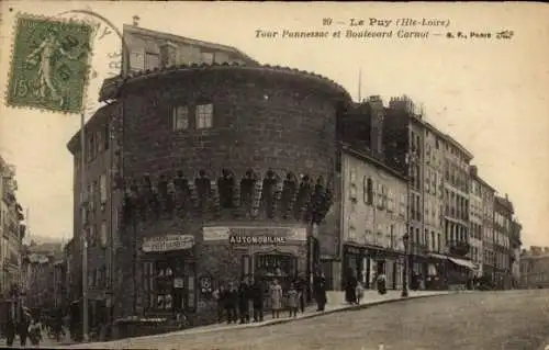 Ak Le Puy en Velay Haute Loire, Historische Architektur, Tour Pannessac, Boulevard Carnot, Pos...