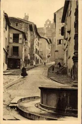 Ak Le Puy en Velay Haute Loire, Rue des Tables, Kathedrale
