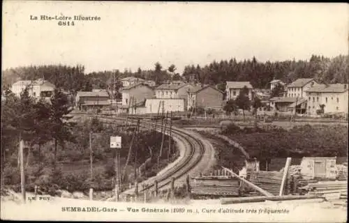Ak Sembadel Haute-Loire Frankreich, Bahnhof, Panorama