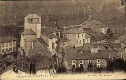 Ak Saint Vert Haute-Loire Frankreich, Blick auf die Kirche