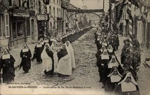 CPA Saint Sauveur le Vicomte Manche, Canonisation de Ste Marie-Madeleine