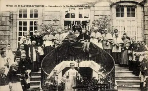 CPA Saint Sauveur le Vicomte Manche, Canonisation de Ste Marie-Madeleine, Portal, Abbaye